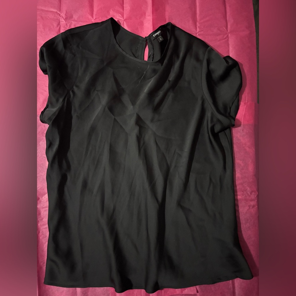 Express Black Cap Sleeve Blouse
